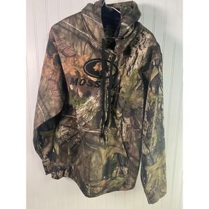 Great! Mossy Oak Camo Hoodie Pullover Long Sleeve Men's Size Medium‎ Polyester